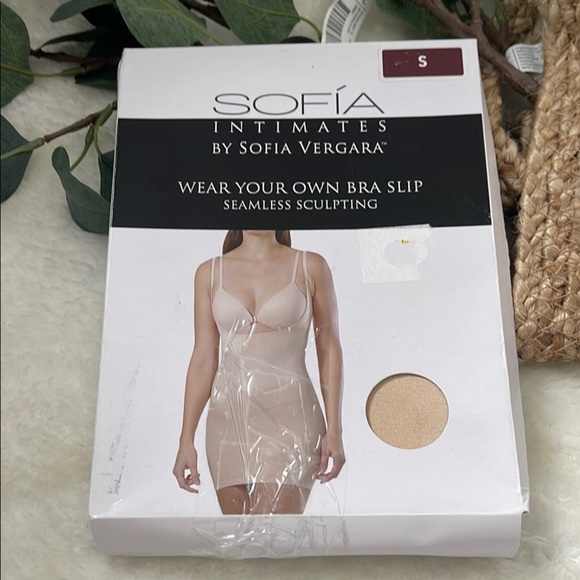 Sofia by Sofia Vergara Cream Shapewear Slip with Built-in Bra - Picture 1 of 7